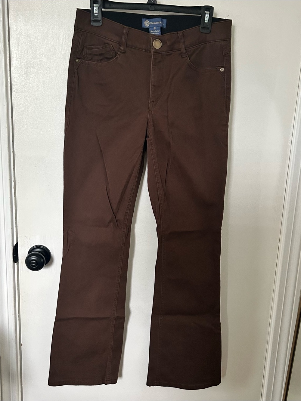 Democracy Women’s “Ab”Solution Brown Bootcut Jeans Stretch Denim Pants  Size 8